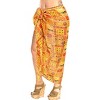 LA LEELA Women's Long Beachwear Holiday Swimsuit Wrap Sarong Swimwear Cover up Wraps One Size Multicolored, Geometric - 2 of 4