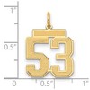 Black Bow Jewelry 14k Yellow Gold, Jersey Collection, Medium Number 53 Pendant - 2 of 3