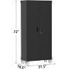 72in Steel Storage Cabinet w/ Wheels & Lock - Heavy-Duty w/ Pegboard & 4 Adjustable Shelves for Garage/Home/Office Organization - 2 of 4