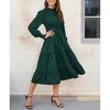 Clearlove Women Long Sleeve Crew Neck Fall Dress Fit Floral Flowy Maxi Dresses Tiered Cocktail Dress - 2 of 4