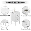 Bonnlo White Nightstand Set of 2, Nightstands with 2 Drawers, Bed Side Table/Night Stand - 4 of 4