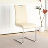 Sapphtopaz Modern Simple Dining Chairs Set, Faux Leather Padded Seat Kitchen Chairs with Chrome Metal Legs for Dining Room, Kitchen - 2 of 4