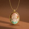 Ross-Simons Italian Brown Shell Cameo Portrait Pendant Necklace With Multicolored Enamel in 18kt Gold Over Sterling Size - 3 of 4