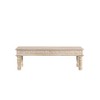 Taran Designs,Eldris 58" Carved Solid Wood Dining Bench - 2 of 4