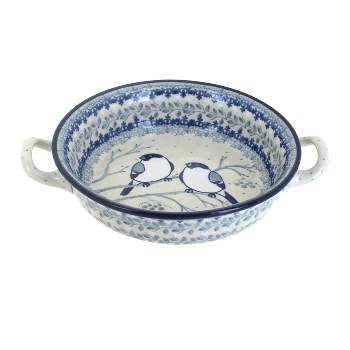 Blue Rose Polish Pottery C40 Ceramika Artystyczna Mini Casserole Dish with Handles