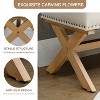 Airsurfer 35" Upholstered Storage Ottoman Bench with Button Tufting – Linen Fabric, Hidden Storage - 4 of 4