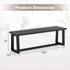 Tangkula Set of 2 56.5"L Wood Dining Bench Metal Frame w/ Adjustable Footpads Entryway Black - 4 of 4