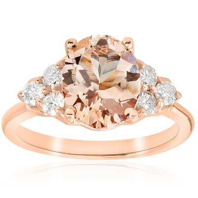 Pompeii3 2 1/3 cttw Oval Morganite & Diamond Engagement Ring 14k Rose Gold