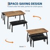 43" Dining Table with 2 Upholstered Benches - 3 Pcs Industrial Dining Table Set, Heavy Duty Metal Frame, for Small Spaces, Studio, Restaurant, Home - 4 of 4