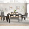 6-Piece Dining Set with 4 Upholstered Chairs and a Bench for Kitchen, Dining Room - 2 of 4