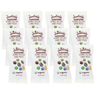 Justin's Organic Dark Chocolate Peanut Butter Candy Pieces - 12 bags, 1.5 oz each - 1 of 4