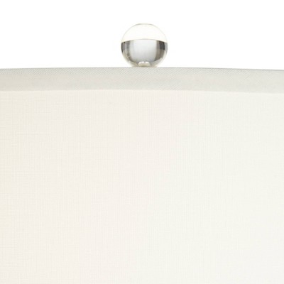 Elegant Hexagonal Crystal Glass Table Lamp with White Drum Shade