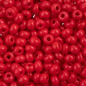 John Bead Czech Glass Seed Beads 6/0, Terra Intensive Red (22g Vial) - 1 of 2