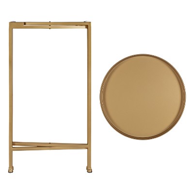 Gold Metal Foldable Tray Accent Table