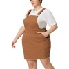 Agnes Orinda Women's Plus Size Fashion Ripped Hem Side Pockets Denim Suspender Mini Sundresses - 2 of 4