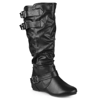 Journee Collection Womens Jester-01 Wide Calf Hidden Wedge Riding Boots ...