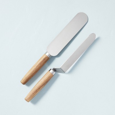 Photo 1 of 2pc Wood  Stainless Steel Icing Spatula Set - Hearth  Hand with Magnolia