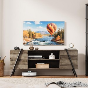 TV Stand for 60 65 Inch TV, Modern Mid Century Entertainment Center with Storage, Adjustable Shelves, U-Shaped Metal Legs, for Living Room - 1 of 4