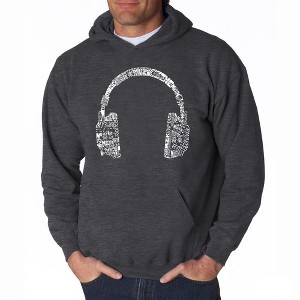 LA Pop Art Men's Word Art Hooded Sweatshirt - HEADPHONES - LANGUAGES - 1 of 4
