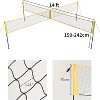 14FT 4 Square Volleyball Game Set - 4-Way Adjustable Height Net w/ PE Net, Iron Frame & Carry Bag - Portable for Backyard Family Play - 3 of 4
