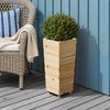 MAYEERTY Planter Box Wooden Natural Wood Tapered 10x10x24in - 3 of 4