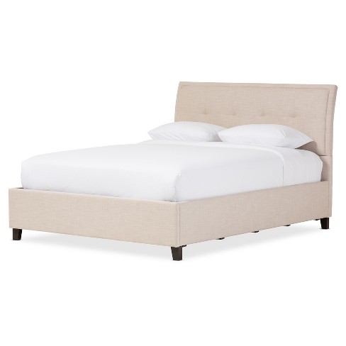 Linen platform store bed queen