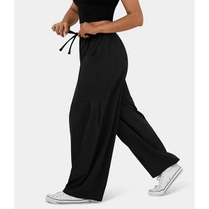 Women Comfy Baggy Pants Drawstring Waist Wide Leg Sweatpants with Pockets - 1 of 4