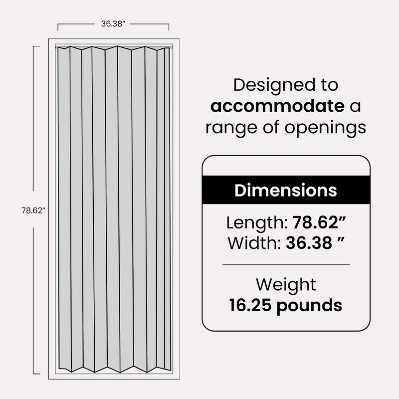 LTL Home Products OAKMT4880PCEC Oakmont Interior Accordion Folding Door with Track and Installation Hardware, 48 Inches Wide x 80 Inches Tall, Pecan, 3 of 7