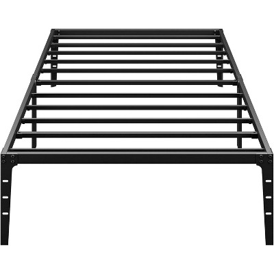 14-Inch Metal Twin Bed Frame, Low Profile Platform Bed, Heavy Duty Mattress Foundation, No Box Spring Needed, Easy Assembly - Matte Black