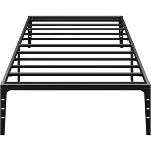 14-Inch Metal Twin Bed Frame, Low Profile Platform Bed, Heavy Duty Mattress Foundation, No Box Spring Needed, Easy Assembly - Matte Black - 1 of 4
