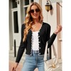 Clearlove Women's Cropped V Neck Button Front Cardigan Lightweight Knit Sweater Casual Cover Up - 2 of 4