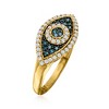 Ross-Simons 0.30 ct. t.w. Blue and White Diamond Evil Eye Ring in 14kt Yellow Gold - 3 of 4