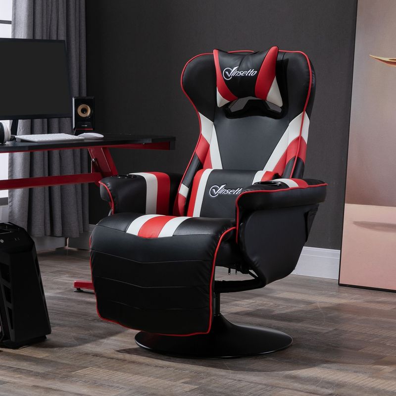 Vinsetto Gaming Chair, Racing Style Computer Recliner with Lumbar Support, Footrest and Cup Holder, 3 of 9