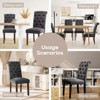 Set of 2 Tufted Upholstered Dining Chairs with High Back and Wood Legs, Fabric Parsons Side Chairs for Kitchen or Dining Room - 3 of 4