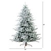 Nearly Natural 7-ft Pre-Lit Artificial Fraser Fir Flocked Christmas Tree with Instant Connect Technology and 400 Warm White LED Lights - 2 of 4