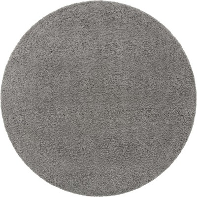 Cloud Gray Round Shag Rug, 12' 4" Synthetic