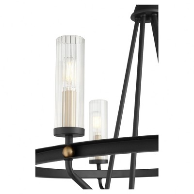 Quorum Lighting Empire 6 - Light Chandelier in  Textured Black/Aged Brass