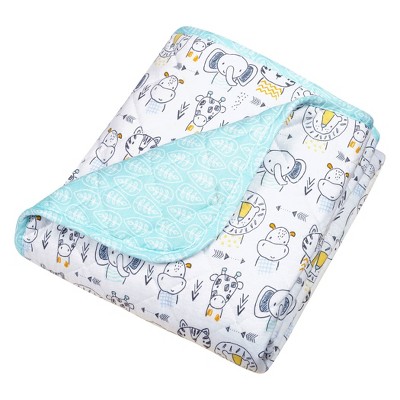 Trend Lab Reversible Baby Quilt - Safari Yearbook