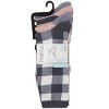 Memoi Women's 4 Pair Pack Buffalo Check Buttersoft Crew Socks Blush 9-11 - 4 of 4