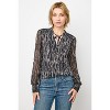 WEST K Women's Adelina Smocked Cuff Mixed-Media Blouse - 4 of 4