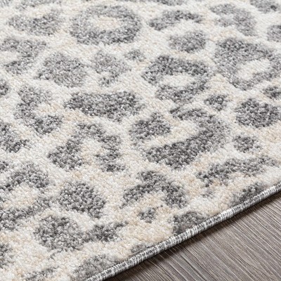 Liversedge Gray and Ivory Synthetic Rectangular Area Rug