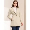 INSPIRE CHIC Women's Turn Down Collar Buttoned Business Casual Mid-Long Winter Coat - 4 of 4