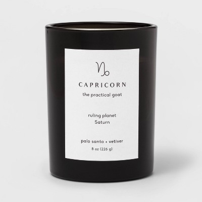 8oz Glass Jar Zodiac Candles Black - Threshold™