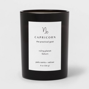 8oz Glass Jar Zodiac Candles Black - Threshold™ - 1 of 2