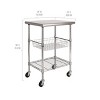 Seville Classics NSF Commercial Stainless Steel Top Work Table  Utility Cart - 4 of 4