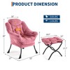 Modern Lazy Sofa Chair with Soft Bag Upholstery and Iron Frame, Single Indoor Sofa Chair Featuring Comfortable Backrest and Footres - 3 of 4