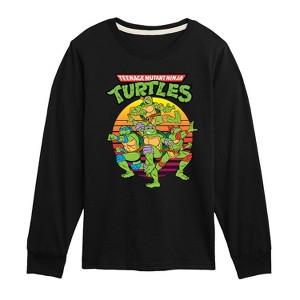 Boys' - Teenage Mutant Ninja Turtles - Retro Sunset Long Sleeve Graphic T-Shirt - 1 of 4