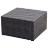 vidaXL Footstool Ottoman Poly Rattan 20.9"x20.9"x11.8" Brown - 3 of 4