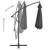 vidaXL Cantilever Garden Umbrella with Aluminum Pole, UV Protective and Anti-Fade Polyester, 118.1" Diameter, Adjustable Tilt Feature, Anthracite - 4 of 4