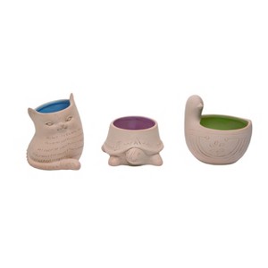 Transpac Cat Bird Turtle Planters Set of 3 Spring Home Decorations - 1 of 1
